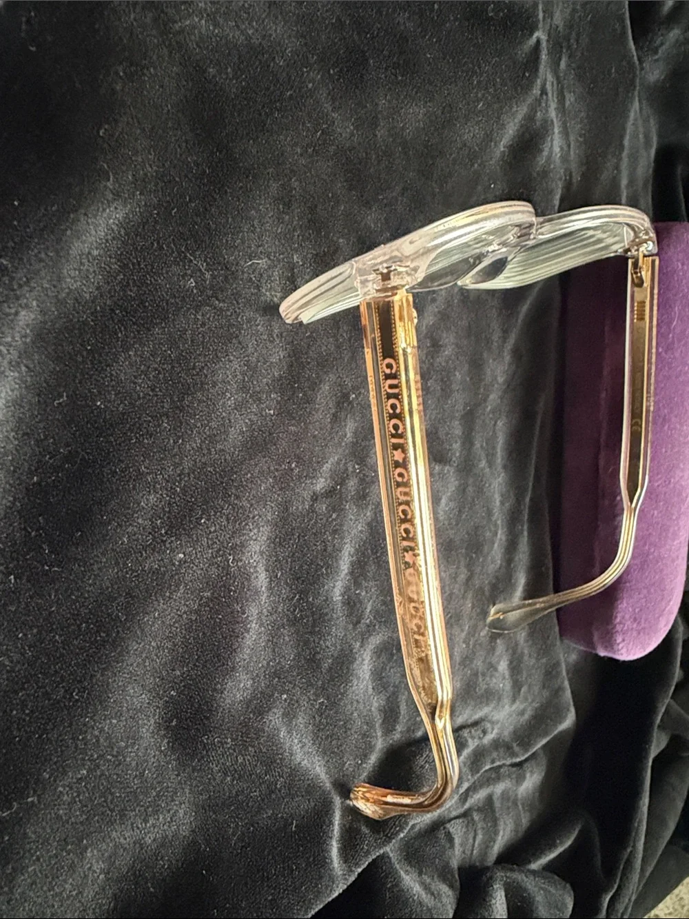 Gucci Women's Clear Pink Crystal Acetate Optical Glasses